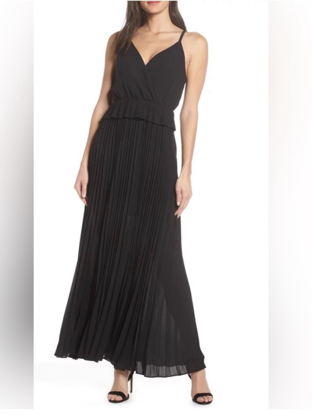 ALI & JAY Olivet Black Pleated Maxi Dress NORDSTROM